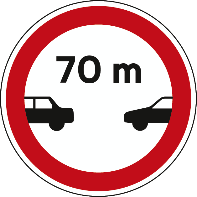 C10 - Proibição de transitar a menos de ... m do veículo precedente