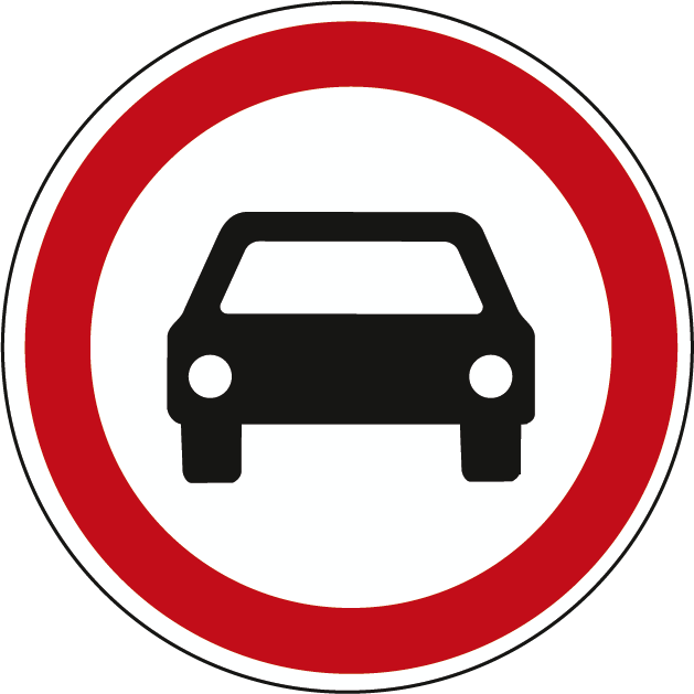 C3a - Trânsito proibido a automóveis e motociclos com carro