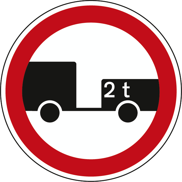 C3o - Trânsito proibido a veículos com reboque de dois ou mais eixos