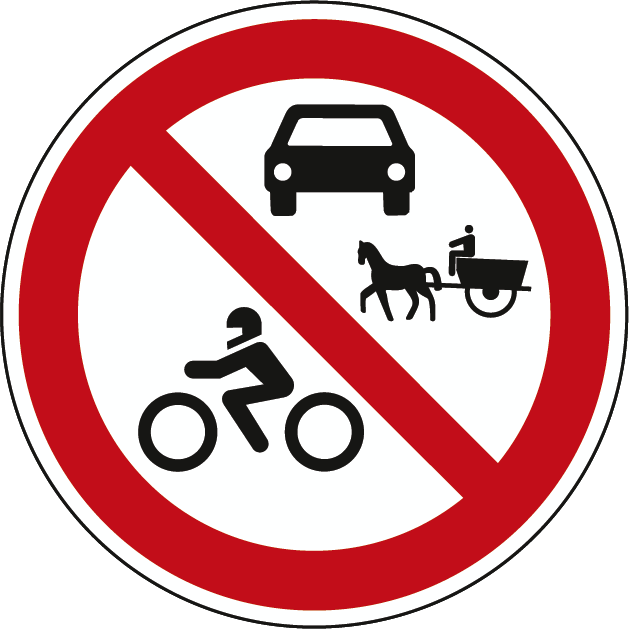 C4c - Trânsito proibido a automóveis, a motociclos e a veículos de tração animal