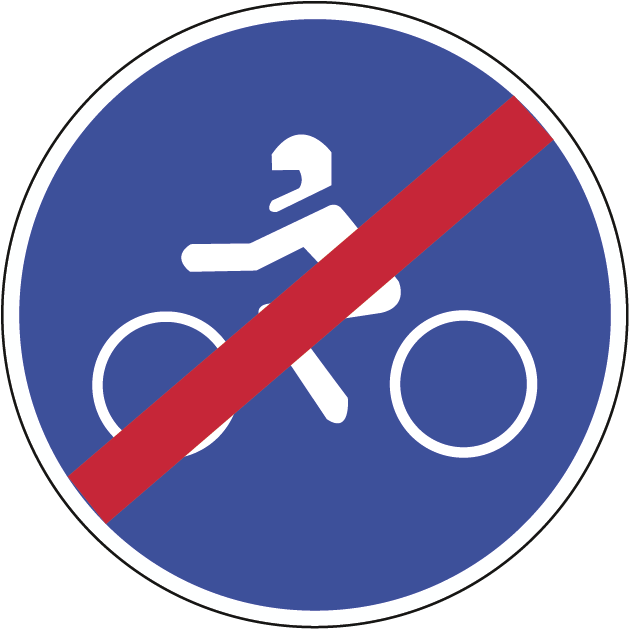 D11c - Fim da via obrigatória para motociclos