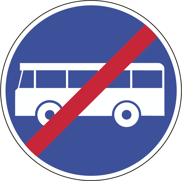 D12 - Fim da via reservada a veículos de transporte público