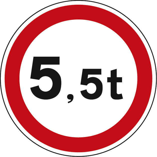 BT4 (C6) - Trânsito proibido a veículos de peso total superior a x t