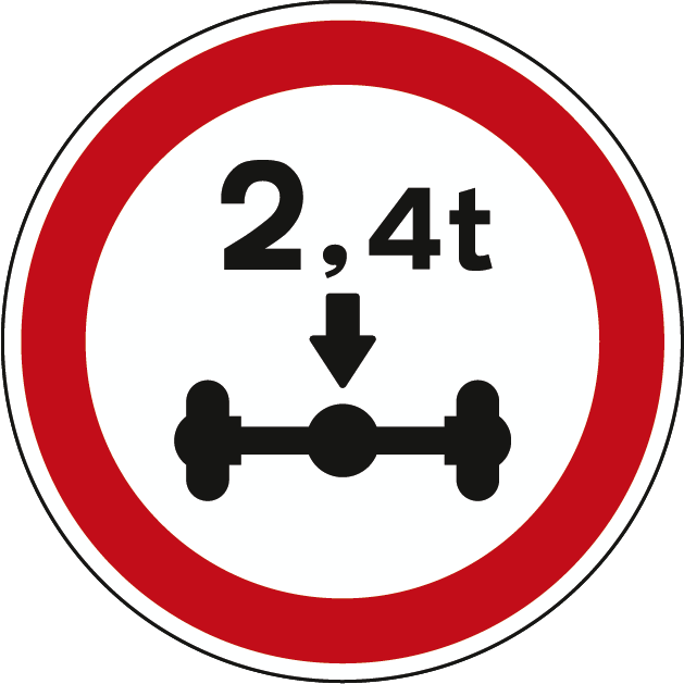 BT5 (C5) - Trânsito proibido a veículos de peso por eixo superior a x t